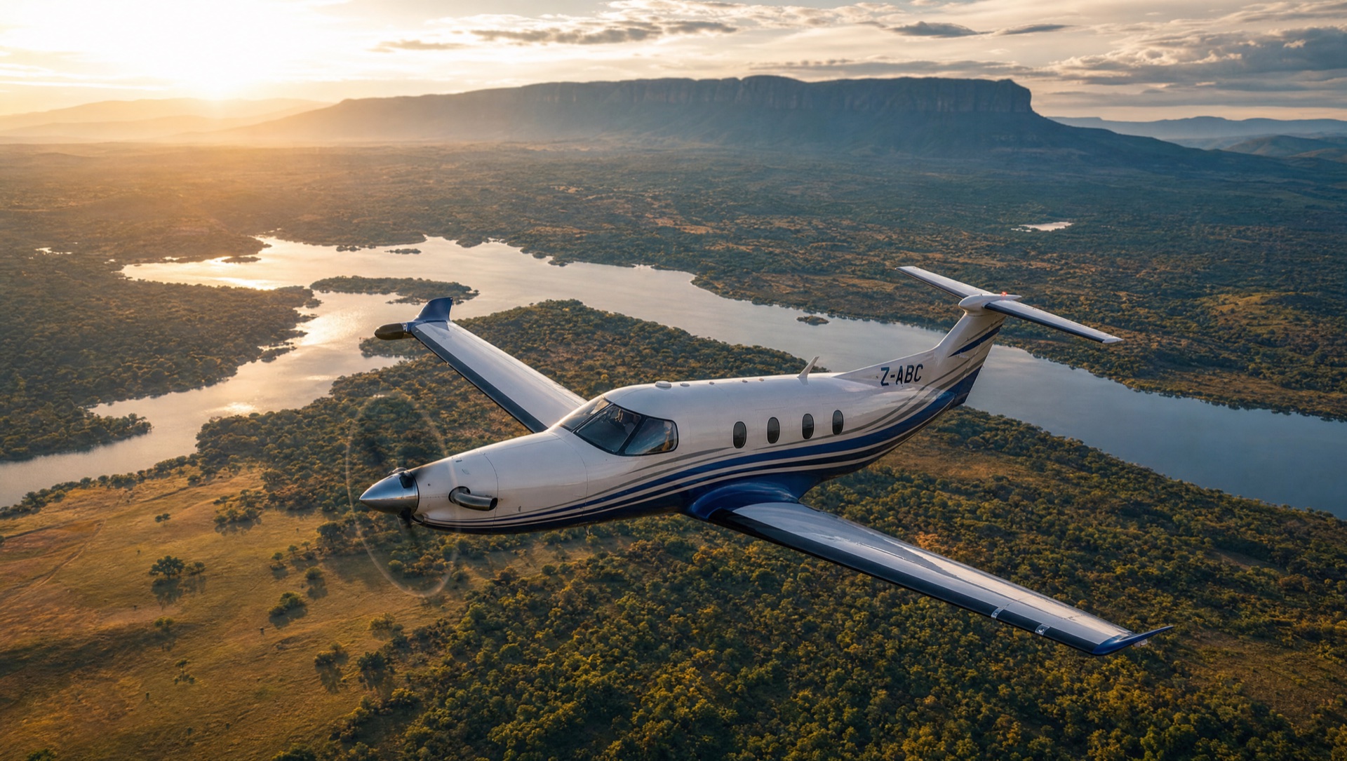 A general aviation aircraft over the Zimbabwean highveld